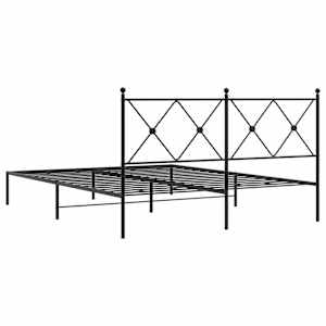 Kovový rám postele s čelem černý 160 x 200 cm - obrázek 6