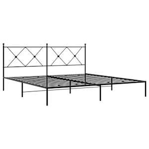 Kovový rám postele s čelem černý 180 x 200 cm - obrázek 3