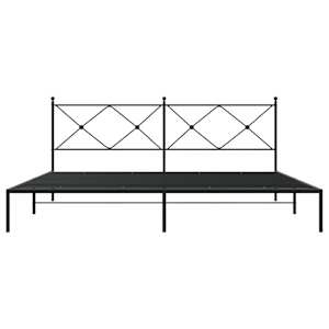 Kovový rám postele s čelem černý 200 x 200 cm - obrázek 4