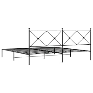Kovový rám postele s čelem černý 200 x 200 cm - obrázek 6