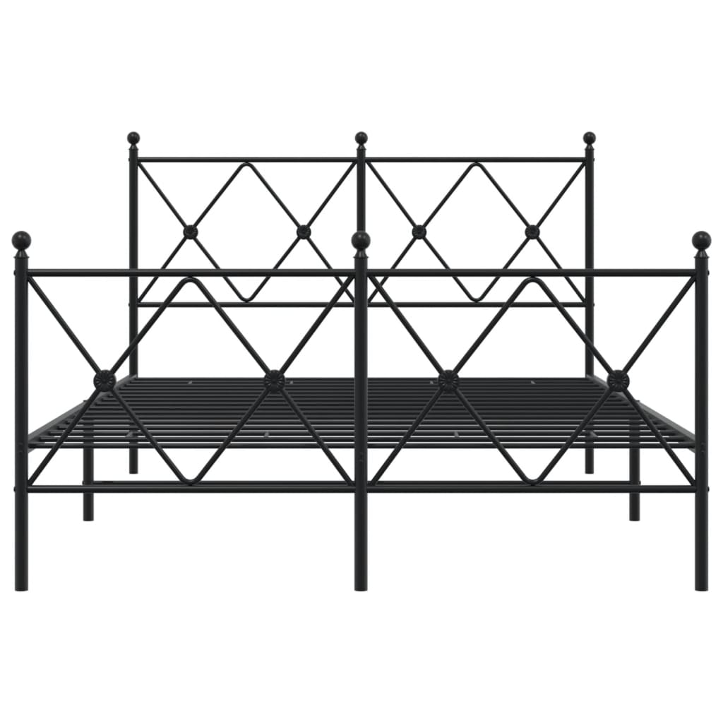 vidaXL Bedframe met hoofd- en voeteneinde metaal zwart 120x190 cm, foto 4