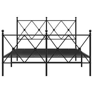 Kovový rám postele s hlavovým a nožním čelem černý 120 x 190 cm - obrázek 4
