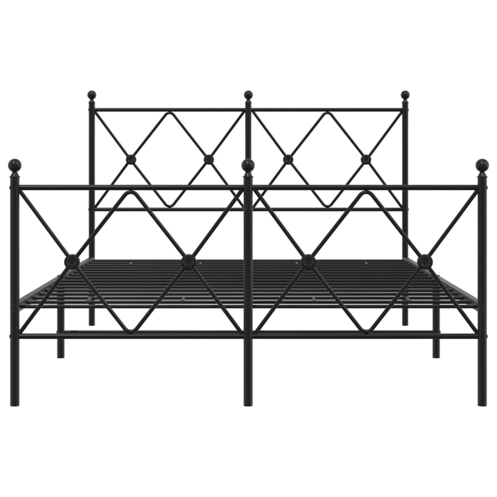 vidaXL Bedframe met hoofd- en voeteneinde metaal zwart 120x200 cm, foto 4