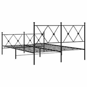 Kovový rám postele s hlavovým a nožním čelem černý 140 x 190 cm - obrázek 6