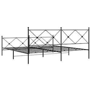 Kovový rám postele s hlavovým a nožním čelem černý 193 x 203 cm - obrázek 6