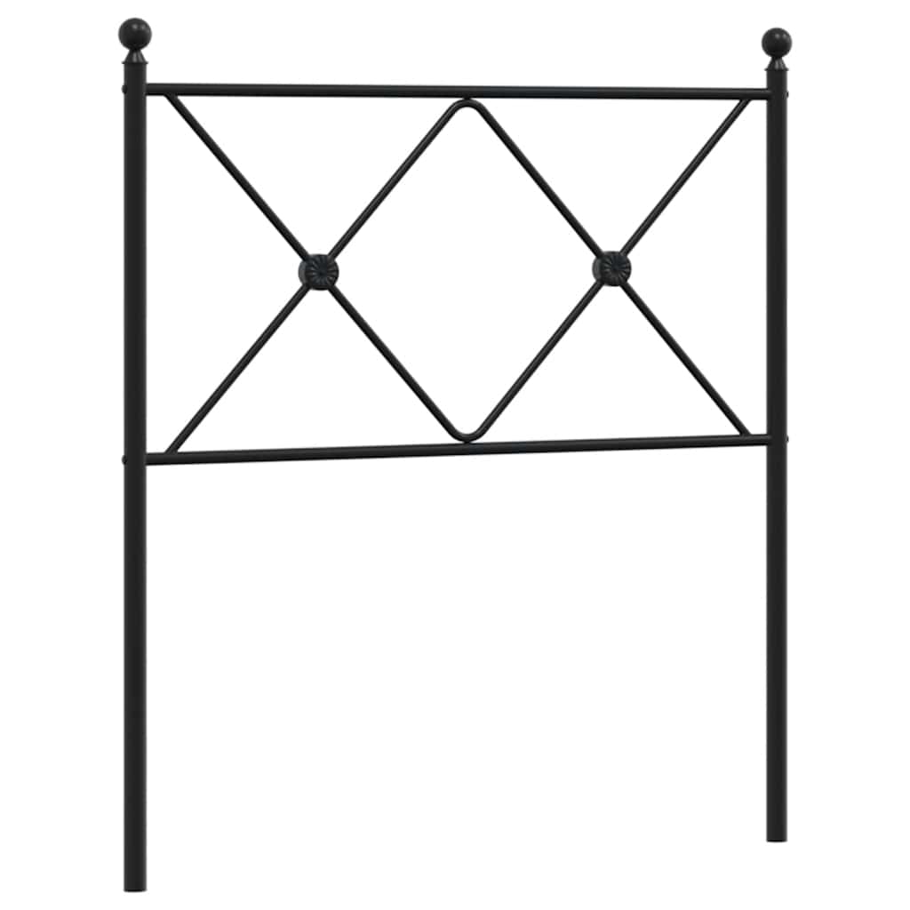 vidaXL Tăblie de pat de schimb metalică, negru, 75 cm