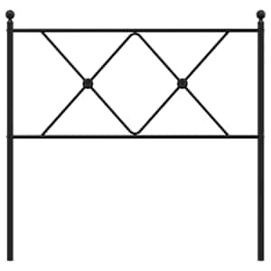 Kovové náhradní čelo postele černé 90 cm - obrázek 4