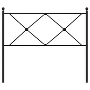 Kovové náhradní čelo postele černé 107 cm - obrázek 4