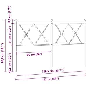 Kovové náhradní čelo postele černé 137 cm - obrázek 6