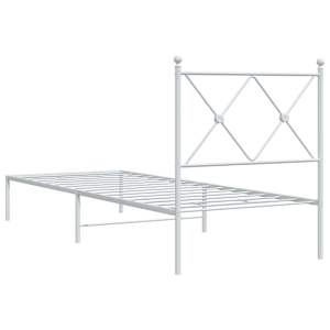 Kovový rám postele bez matrace s čelem bílý 75 x 190 cm - obrázek 6
