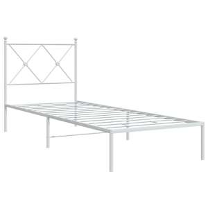 Kovový rám postele s čelem bílý 80 x 200 cm - obrázek 3