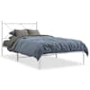 vidaXL metallist voodiraam peatsiga, valge, 107x203 cm