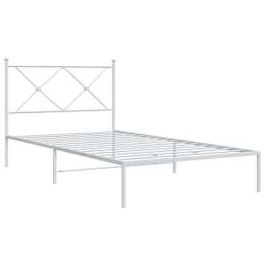 Kovový rám postele s čelem bílý 107 x 203 cm - obrázek 3