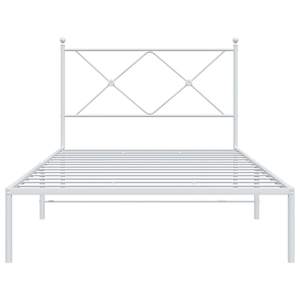 Kovový rám postele s čelem bílý 107 x 203 cm - obrázek 4