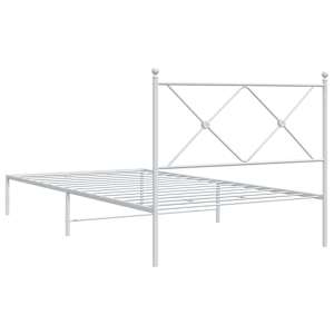 Kovový rám postele s čelem bílý 107 x 203 cm - obrázek 6