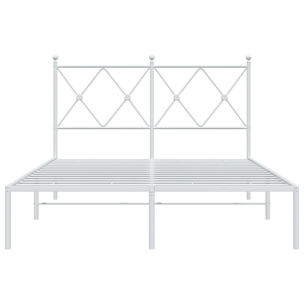 vidaXL Bedframe met hoofdbord metaal wit 120x190 cm, foto 4