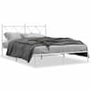 vidaXL metallist voodiraam peatsiga, valge, 140x190 cm