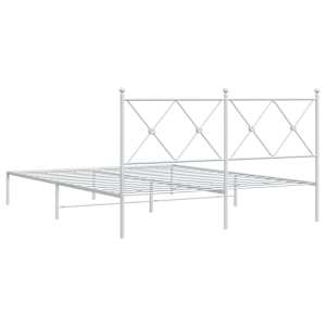 Kovový rám postele s čelem bílý 150 x 200 cm - obrázek 6