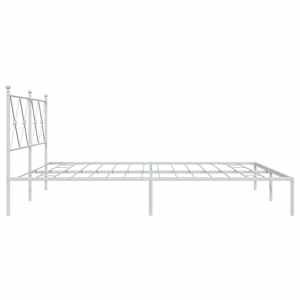 Kovový rám postele s čelem bílý 180 x 200 cm - obrázek 5