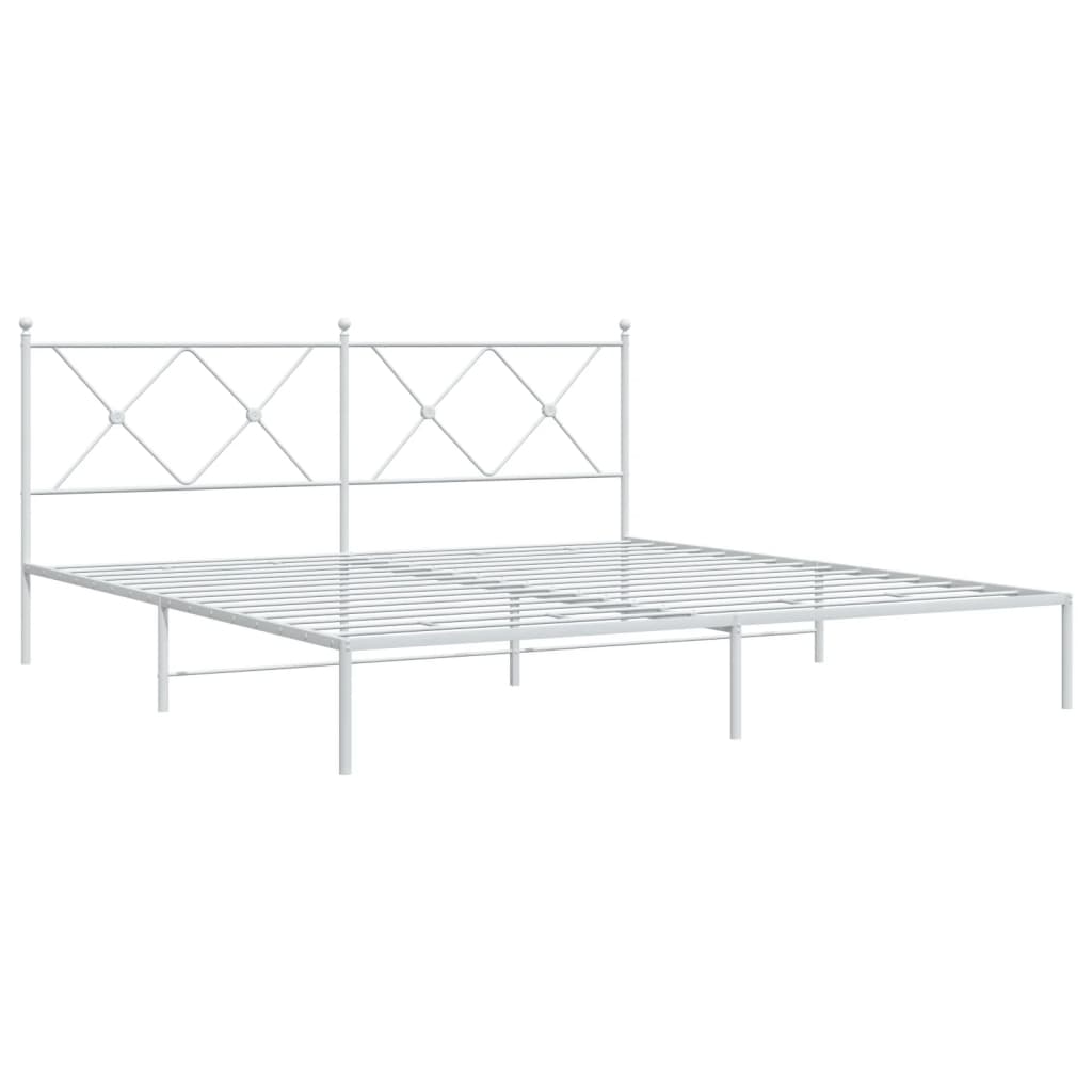vidaXL Bedframe met hoofdbord metaal wit 183x213 cm afbeelding