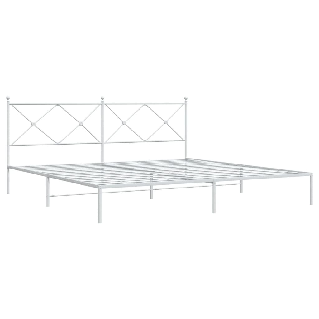vidaXL Bedframe met hoofdbord metaal wit 200x200 cm afbeelding