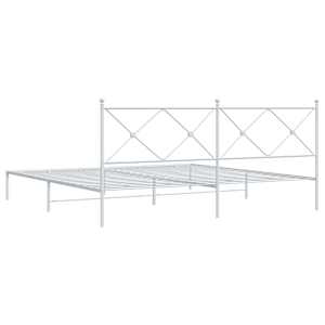 Kovový rám postele s čelem bílý 200 x 200 cm - obrázek 6