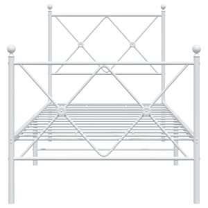 Kovový rám postele s hlavovým a nožním čelem bílý 80 x 200 cm - obrázek 4