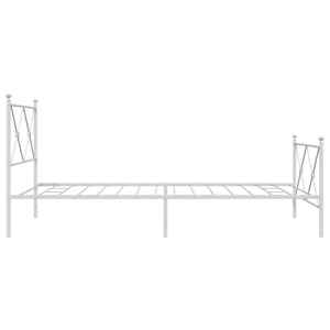 Kovový rám postele s hlavovým a nožním čelem bílý 107 x 203 cm - obrázek 5