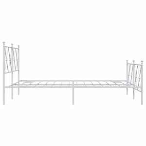 Kovový rám postele s hlavovým a nožním čelem bílý 140 x 190 cm - obrázek 5