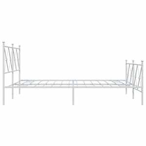 Kovový rám postele s hlavovým a nožním čelem bílý 150 x 200 cm - obrázek 5