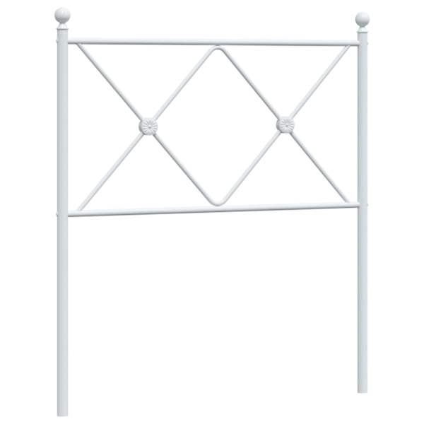 vidaXL metallist vahetatav voodipeats, valge, 75 cm
