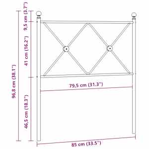 Kovové náhradní čelo postele bílé 80 cm - obrázek 6