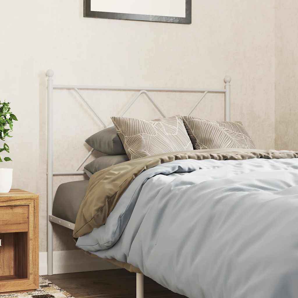 vidaXL Tăblie de pat de schimb metalică, alb, 90 cm