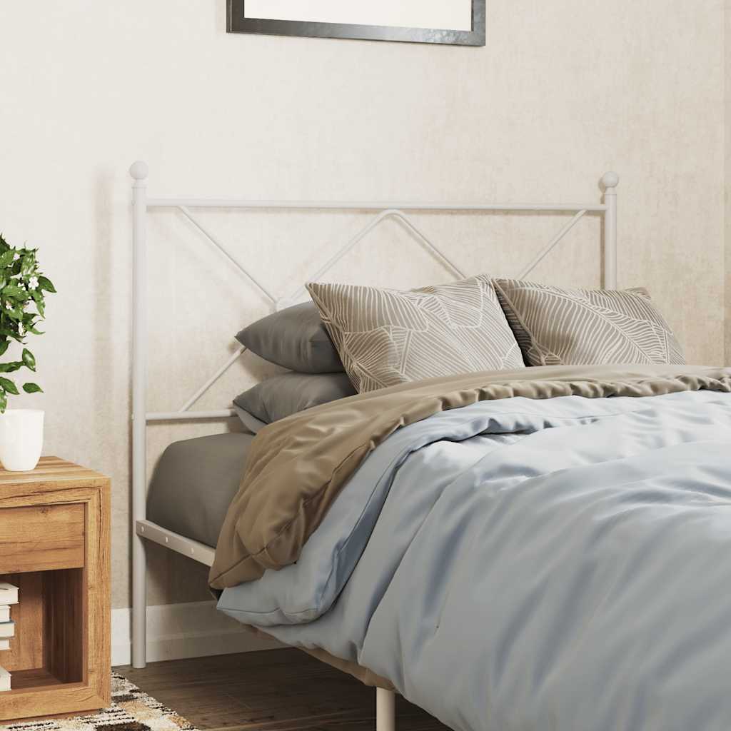 vidaXL Tăblie de pat de schimb metalică, alb, 100 cm