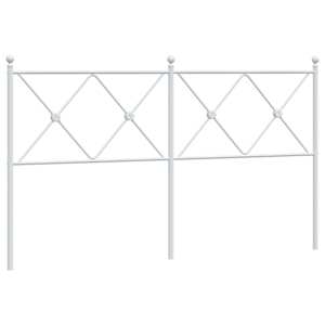 Kovové náhradní čelo postele bílé 150 cm - obrázek 2