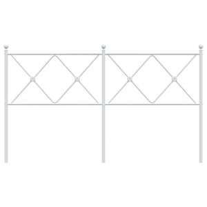 Kovové náhradní čelo postele bílé 160 cm - obrázek 4