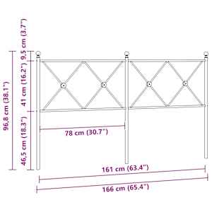 Kovové náhradní čelo postele bílé 160 cm - obrázek 6