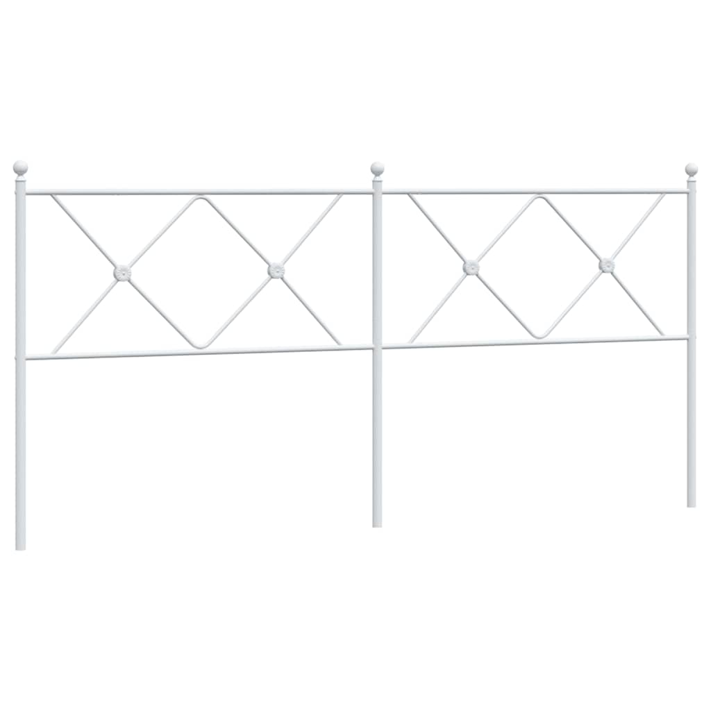 E-shop vidaXL Kovové náhradné čelo postele, biele 180 cm