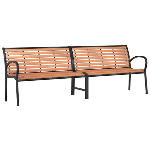 vidaXL aiapink, pruun, 231 cm, nulupuit ja pulberv&auml;rvitud teras