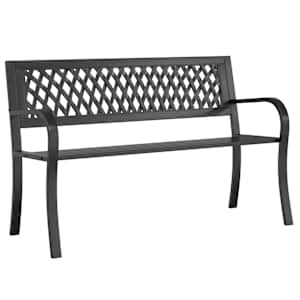 Zahradní lavice černá 120 cm ocel - obrázek 2