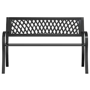 Zahradní lavice černá 120 cm ocel - obrázek 4