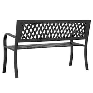 Zahradní lavice černá 120 cm ocel - obrázek 6