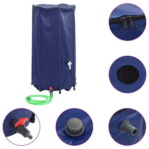 vidaXL kraaniga veepaak, kokkupandav, 250 l, PVC