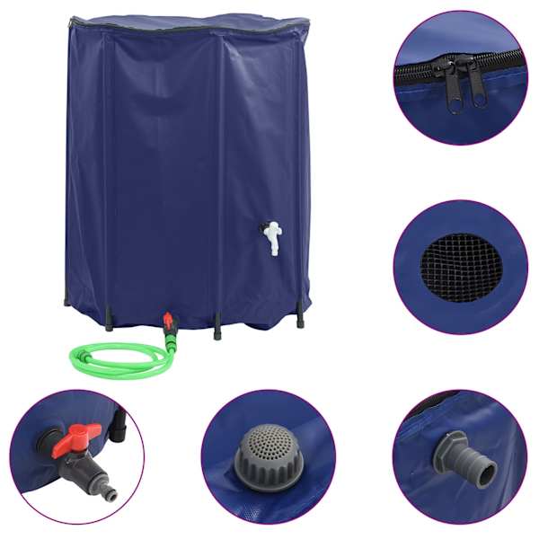 vidaXL kraaniga veepaak, kokkupandav, 1250 l, PVC