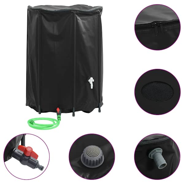 vidaXL kraaniga veepaak, kokkupandav, 1350 l, PVC