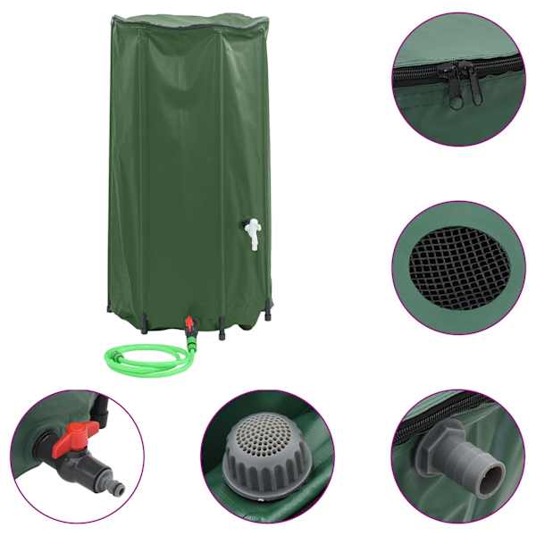 vidaXL kraaniga veepaak, kokkupandav, 100 l, PVC
