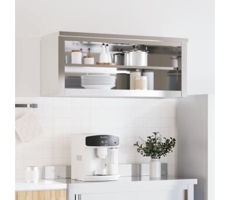 vidaXL Kitchen Wall Cabinet with Shelf Stainless Steel | vidaXL.com.au
