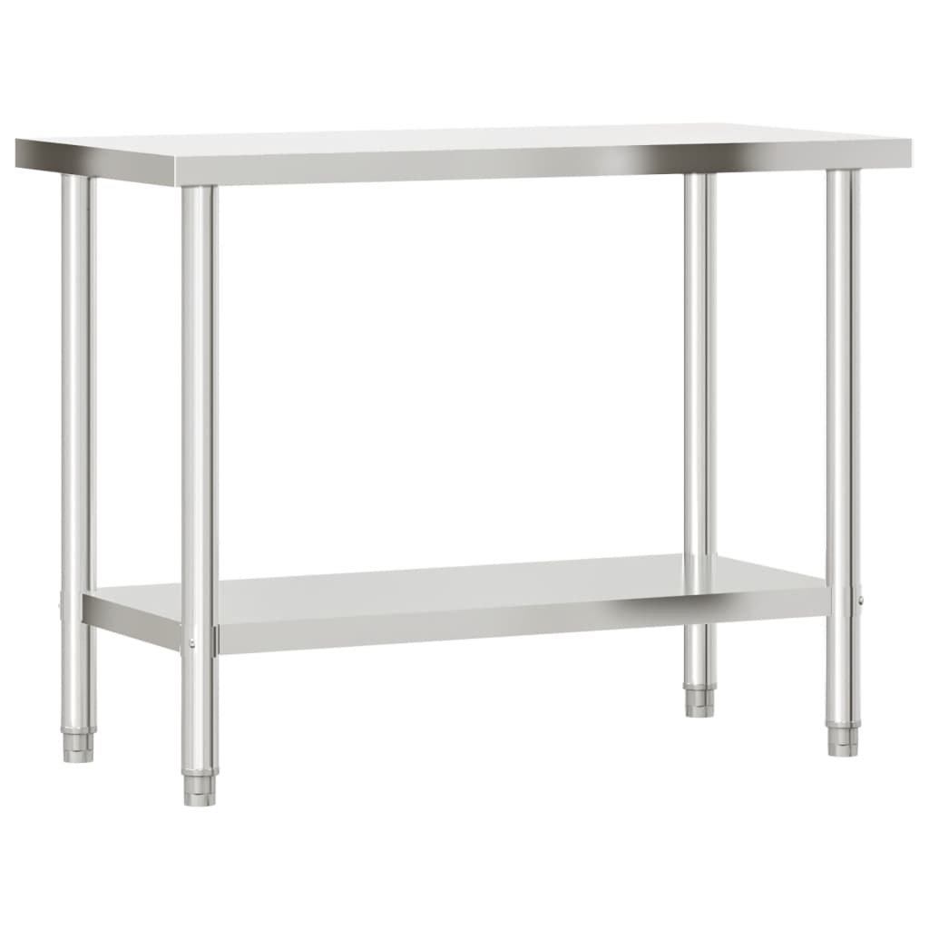 Image of vidaXL Kitchen Work Table 110x55x85 cm Stainless Steel