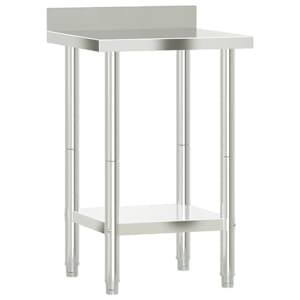 vidaXL k&ouml;&ouml;gi t&ouml;&ouml;laud pritsmekaitsmega, 55x55x93 cm, roostevaba teras