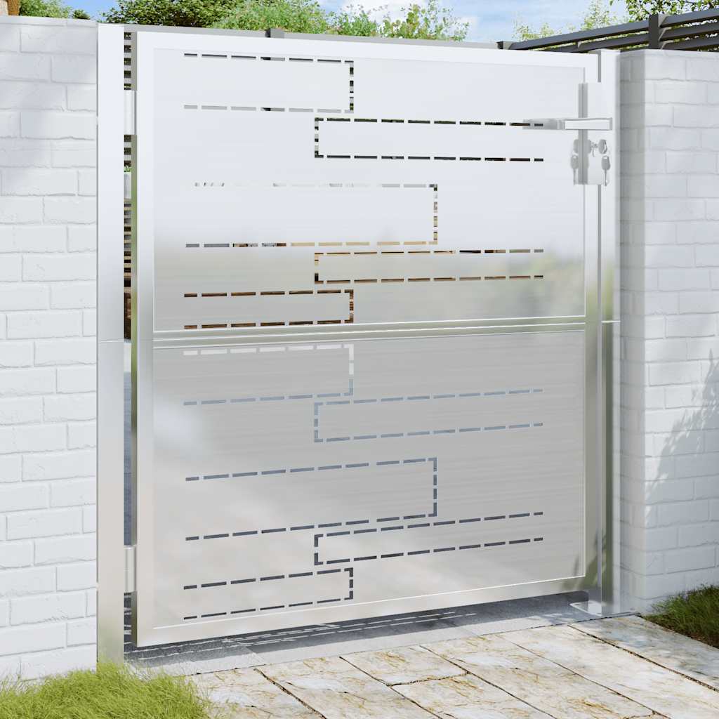 vidaXL Puutarhan portti 100x95 cm ruostumaton teräs